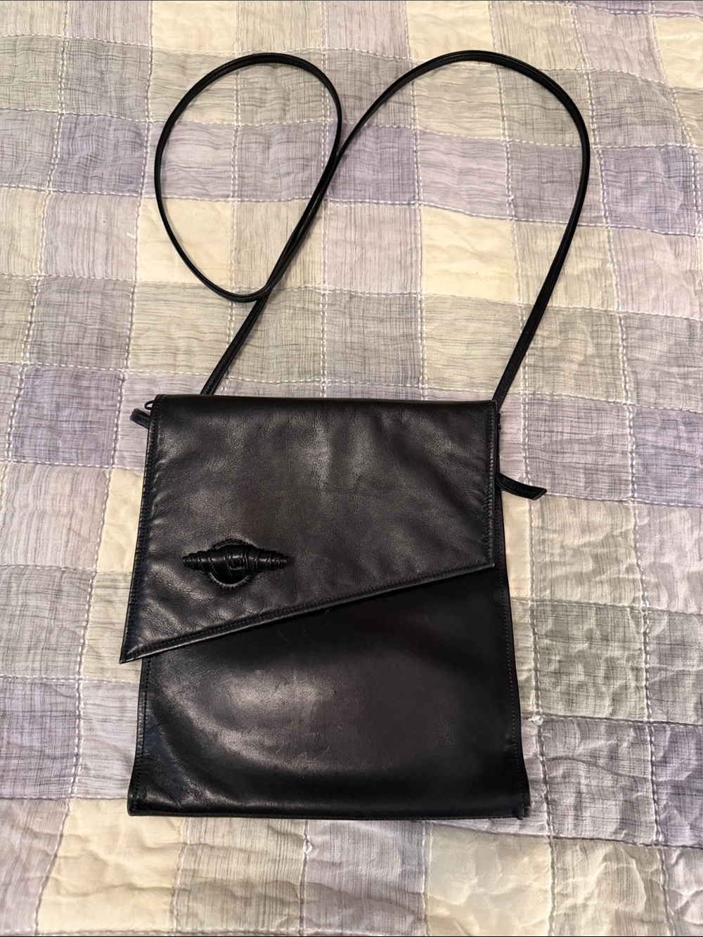 Black Leather Crossbody Bag